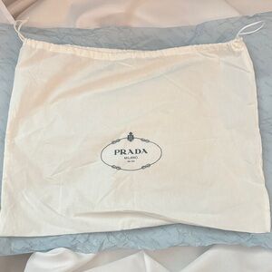 Large Prada White Dust Bag Plus Tissue Paper